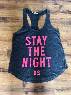 Victoria’s Secret Pink “Stay The Night” Racerback Tank Top Women’s Size Small